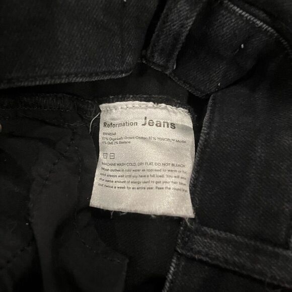 Reformation Jeans Women's Size 24 Black Harper‎ High Rise Skinny Denim - Picture 6 of 8